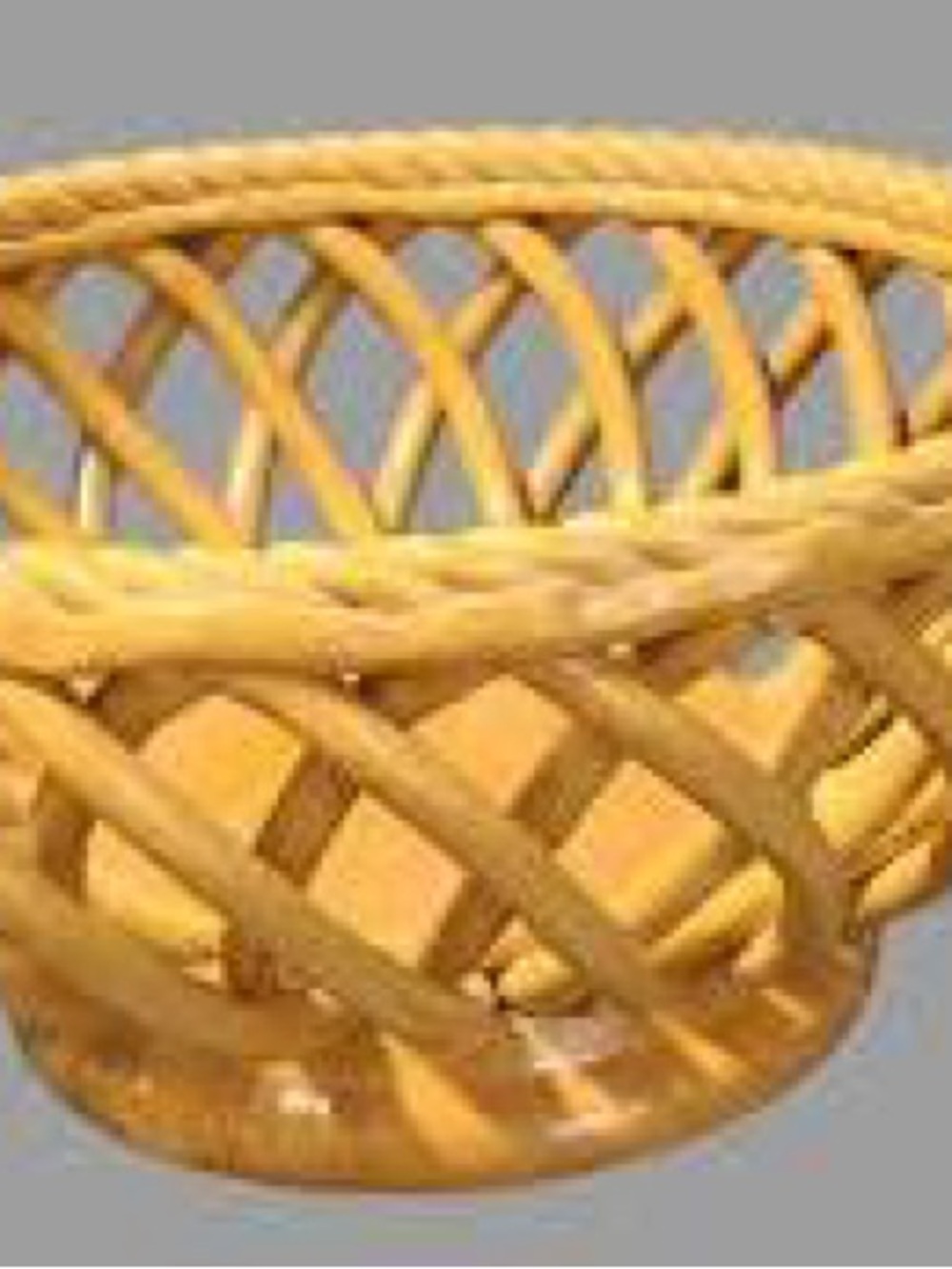 Espana Vintage ceramic woven fruit bowl in apricot